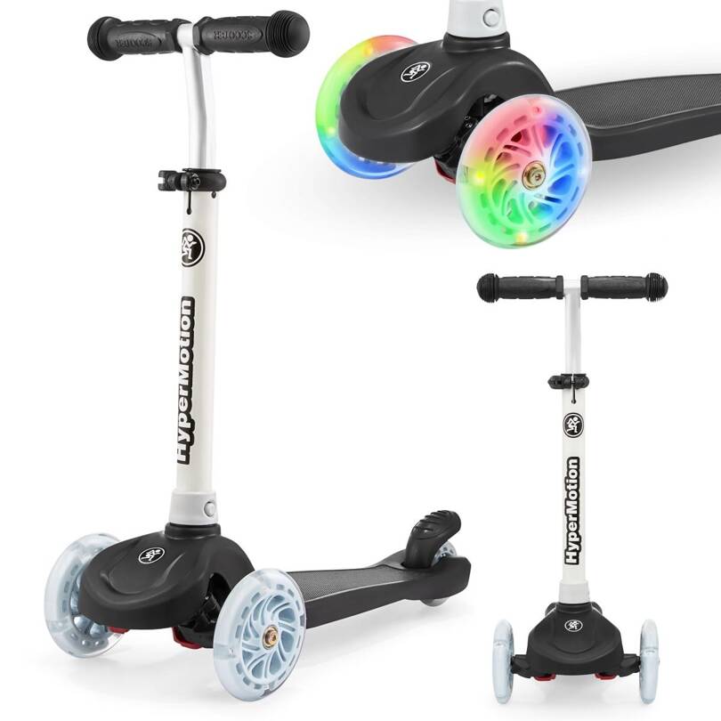 TRINGO trehjulet balancescooter, 3-8 år gammel - sort + lysende LED hjul