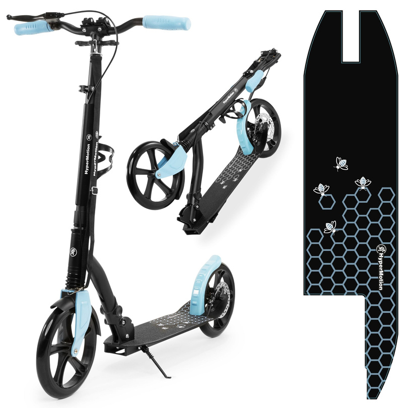 Tohjulet cityscooter HONEYBEE Blue HyperMotion 100 kg - fuld aluminium, store 250 mm hjul