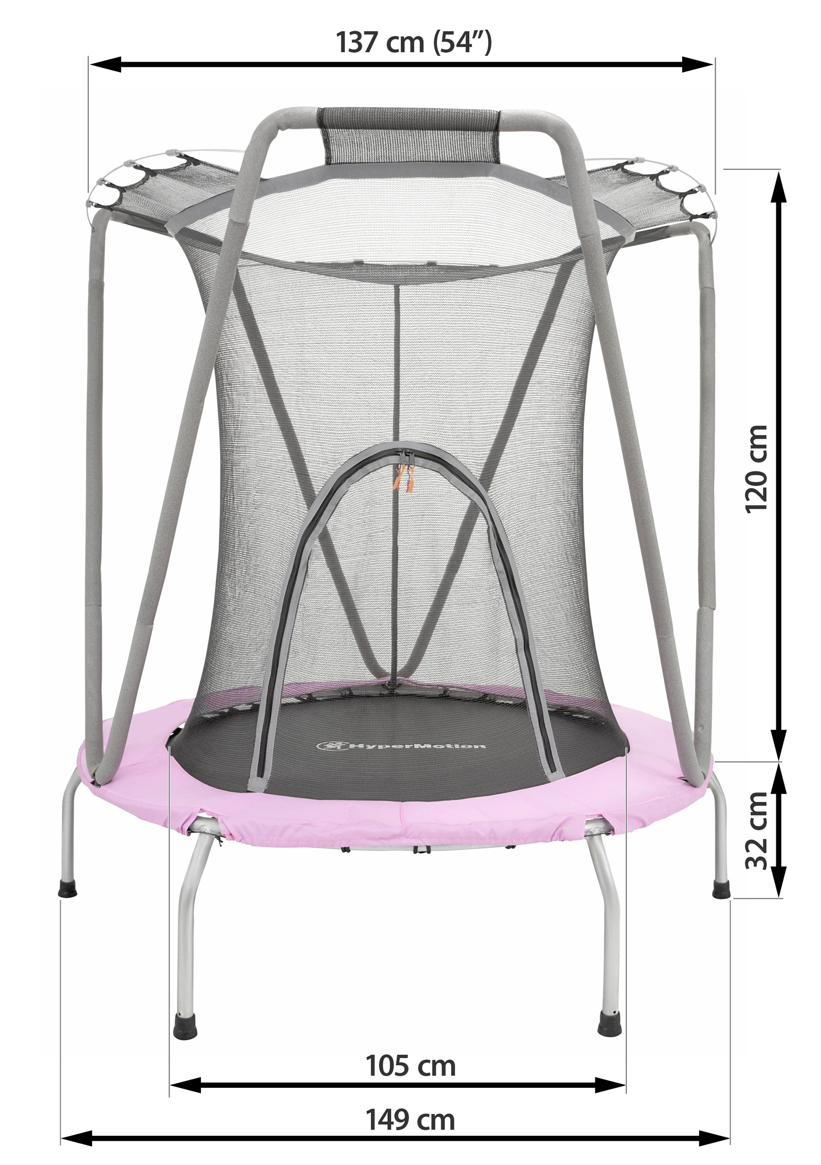 137cm trampolin med sikkerhedsnet - til børn 3-8 år - hus og have | SPORT OG REKREATION |