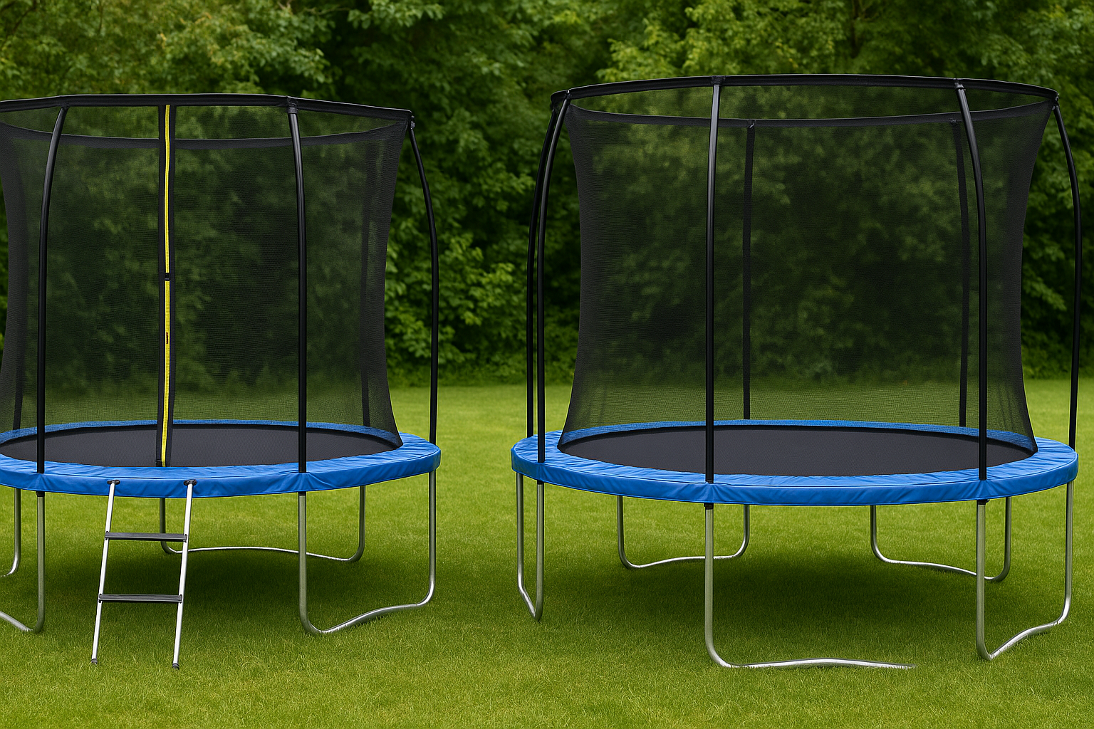 Trampolin med indvendigt eller udvendigt net