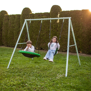 Dobbelt havegynge med stel og reb - sæde og storkerede