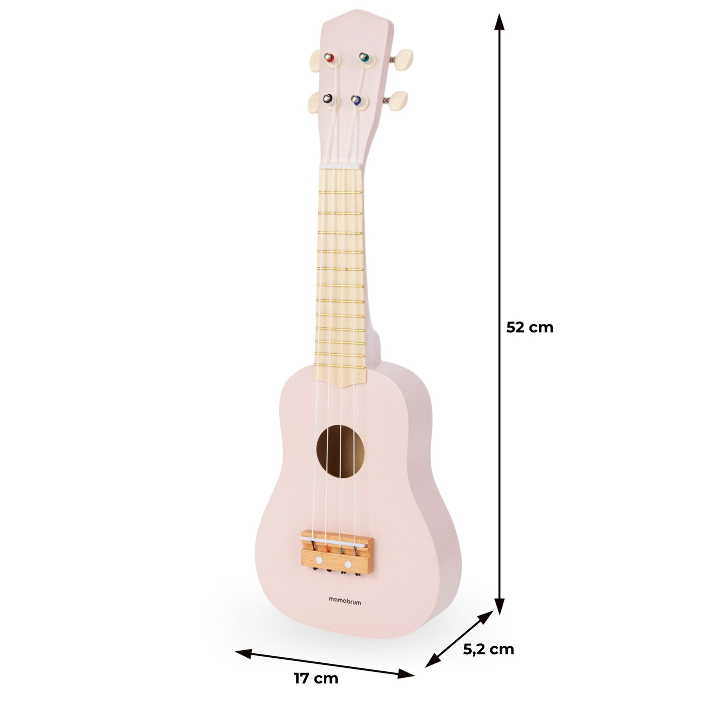 Træguitar til børn - ukulele - pink farve
