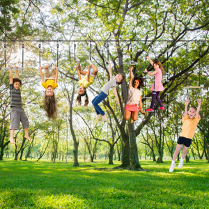 Ninja-forhindringsbane til børn - HyperMotion slackline-sæt - 9 forhindringer