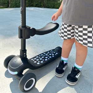 HyperMotion LUMI 3-i-1 balancescooter - oplyst platform og LED-hjul, sort farve