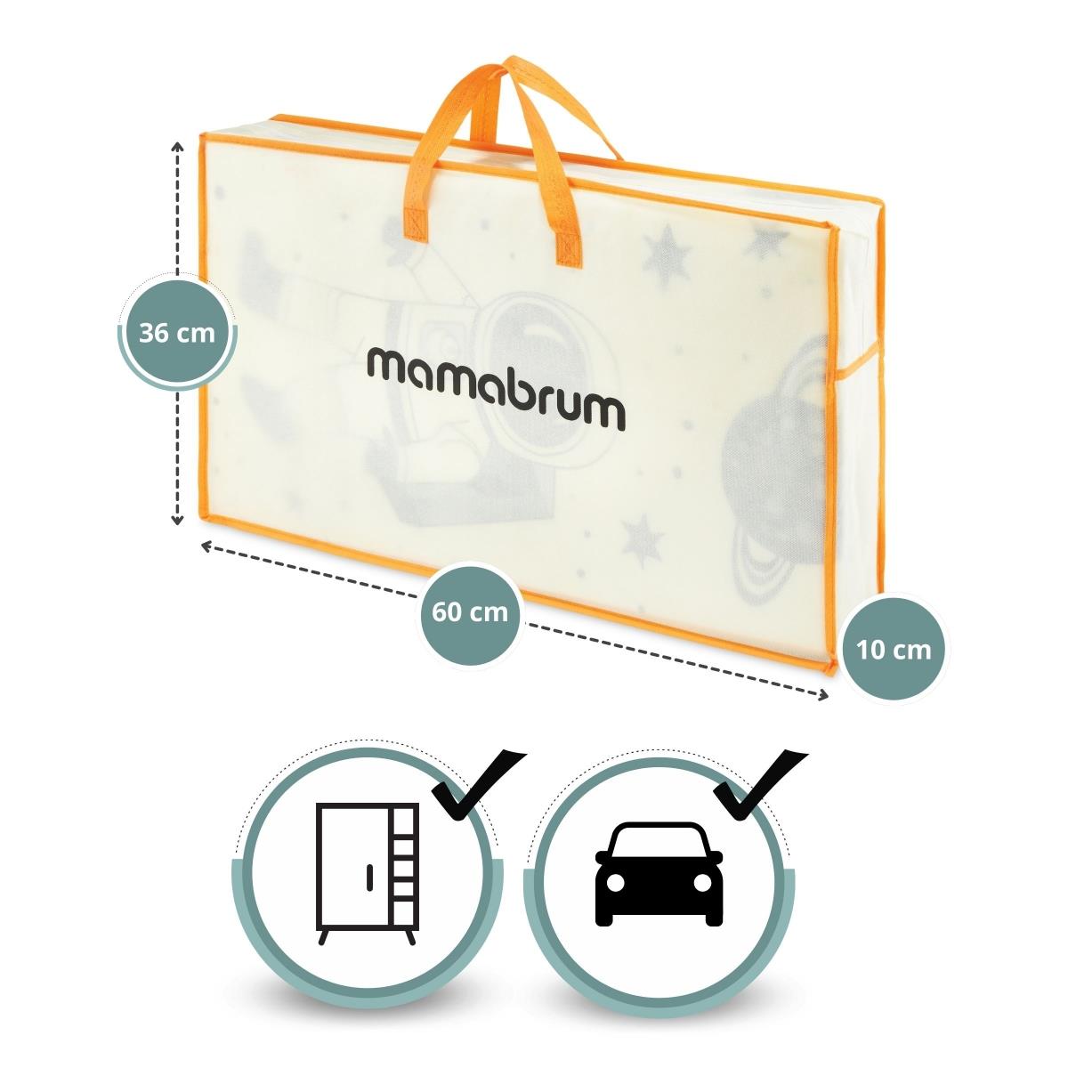 Dobbeltsidet foldbar skummåtte 180 x 120 x 1 cm - Cosmos/Geometriske trekanter