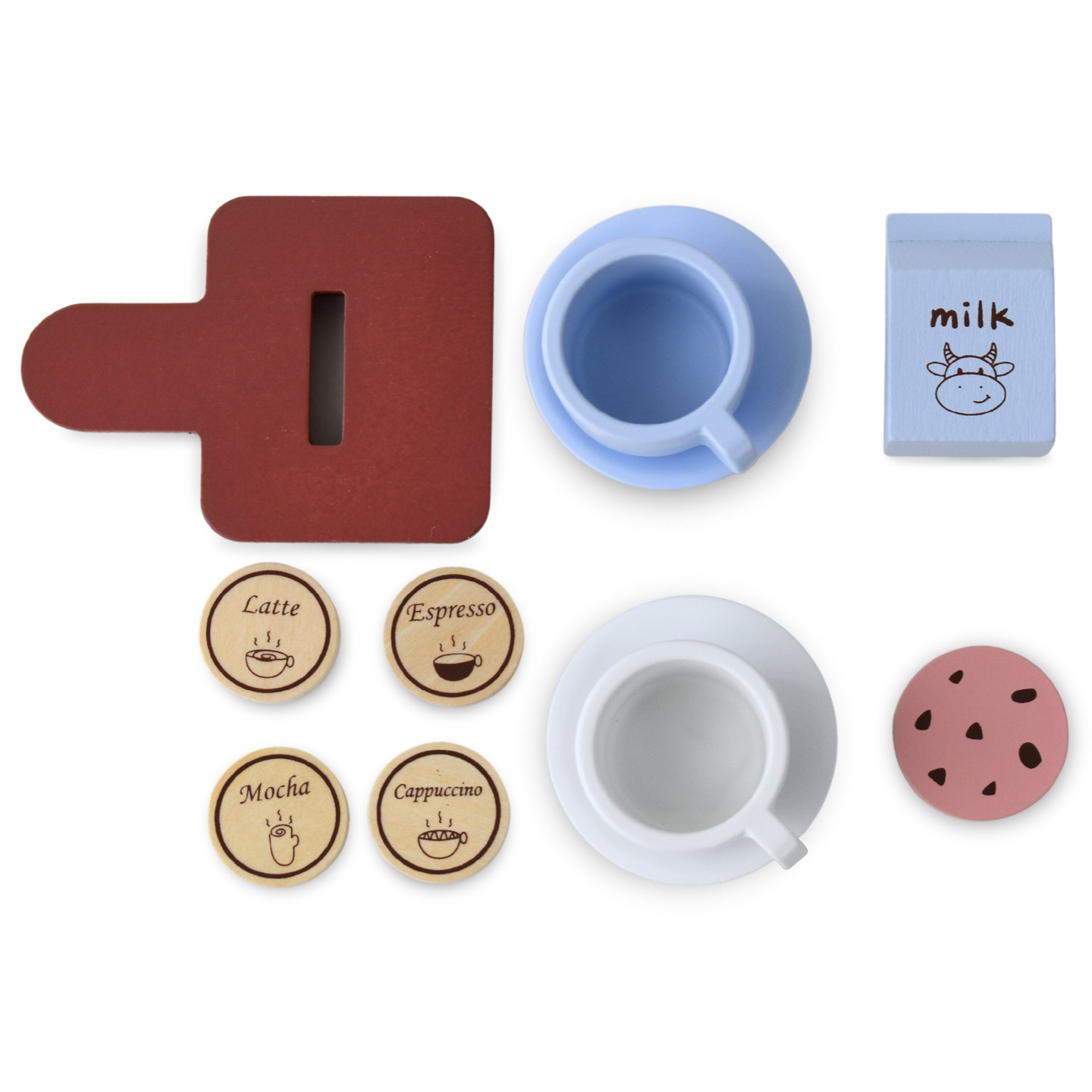 Kapselkaffemaskine i træ - kaffebar med tilbehør