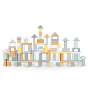 Pastelfarvede træklodser - sæt med 100 XL-klodser