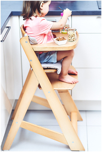 Træfodringsstol Moby-System WOODY - naturlig træfarve