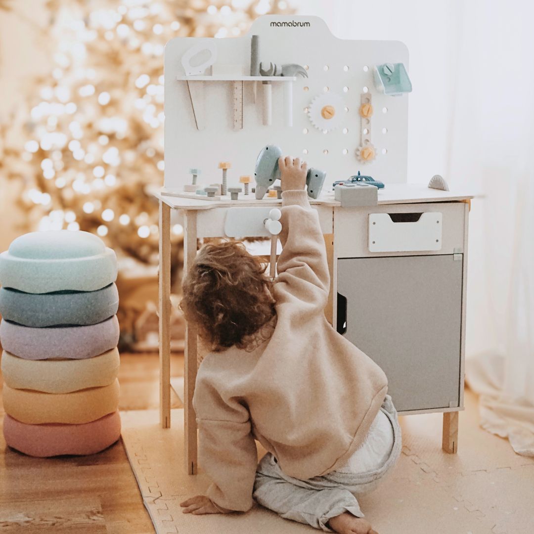 XXL Stort træværksted med værktøj - gør-det-selv-sæt, 74 elementer