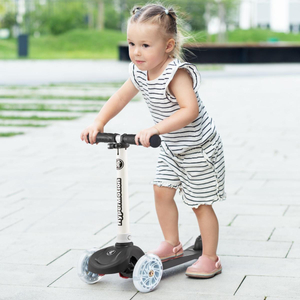 TRINGO trehjulet balancescooter, 3-8 år gammel - sort + lysende LED hjul