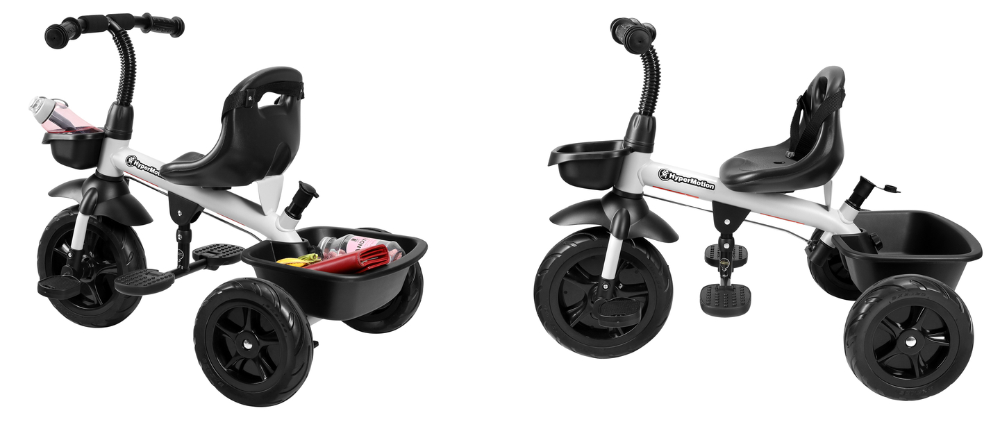 HyperMotion TOBI VECTOR trehjulet cykel - evigt oppustelige hjul + skubbebøjle. Farve: lysegrå.