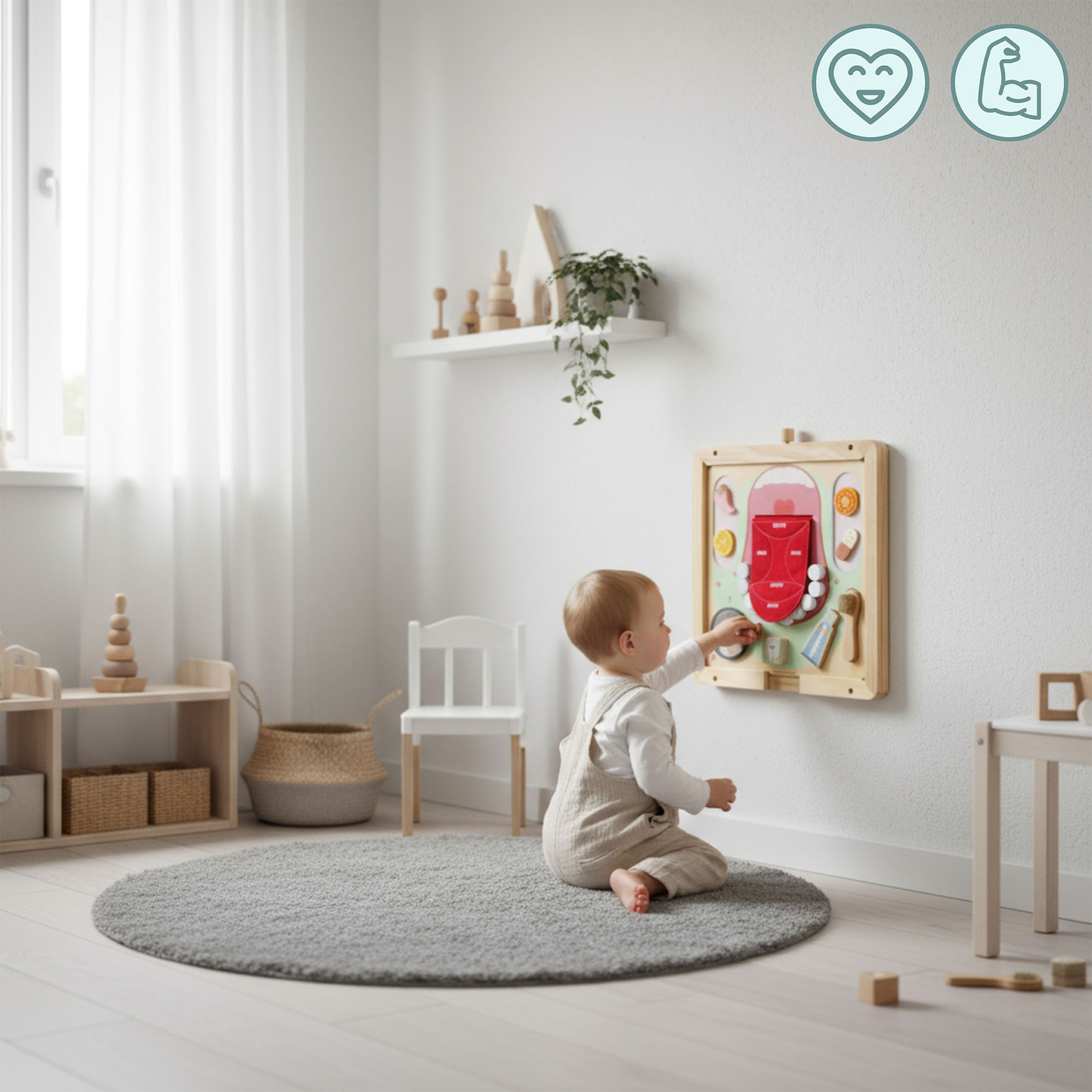 Trævægramme - til montering af Mamabrum pædagogiske tavler