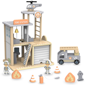 Brandstation i træ med tilbehør, brandvæsen