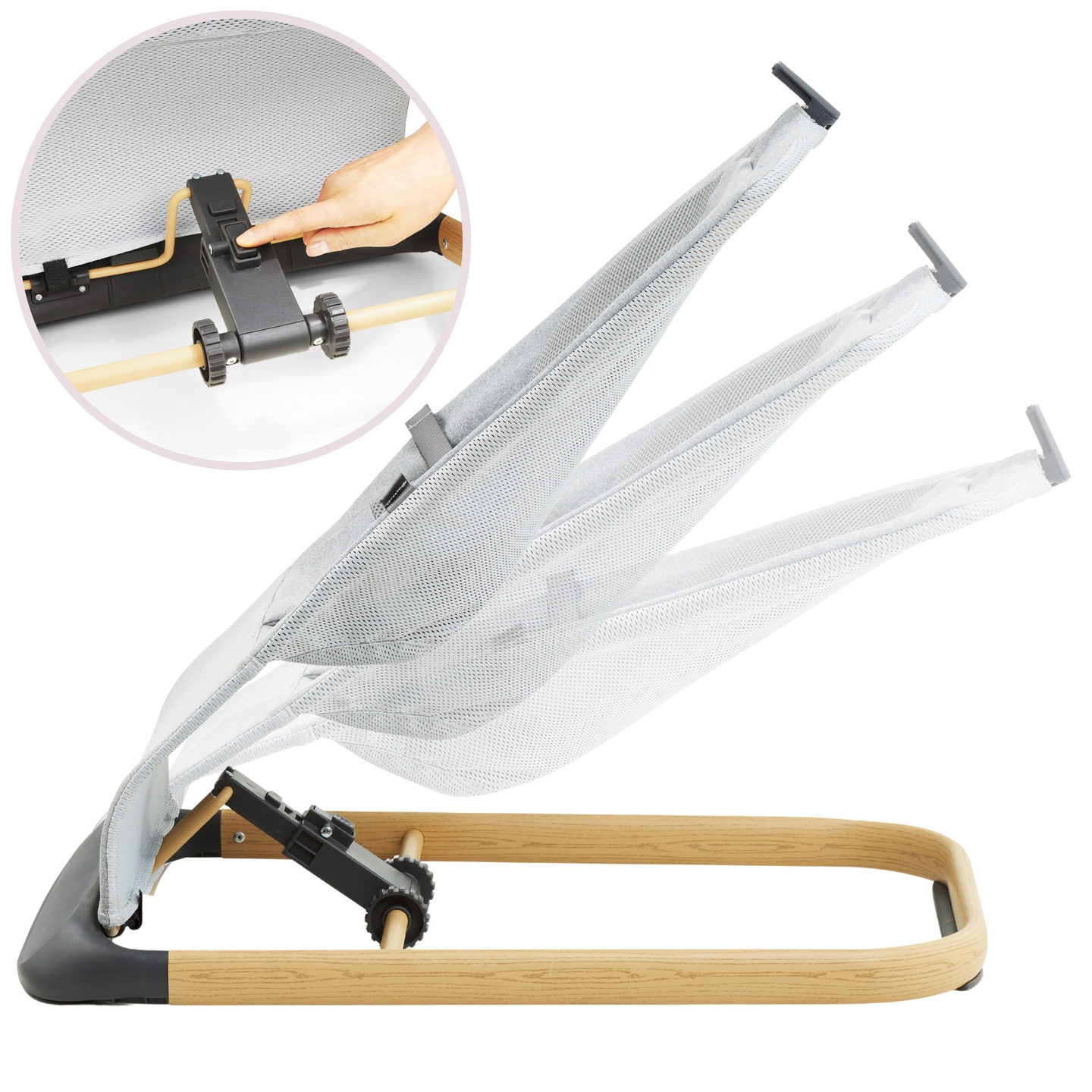 2-i-1-gyngestol Moby-System LILY - grå