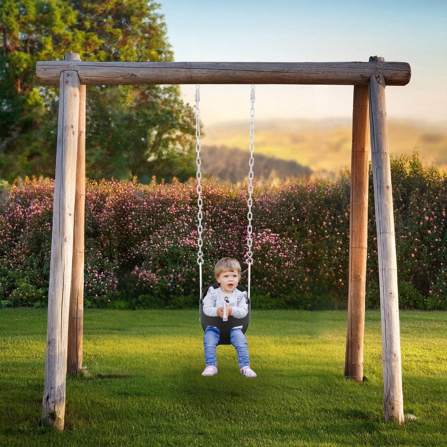 HyperMotion kædegynge til småbørn med højt ryglæn