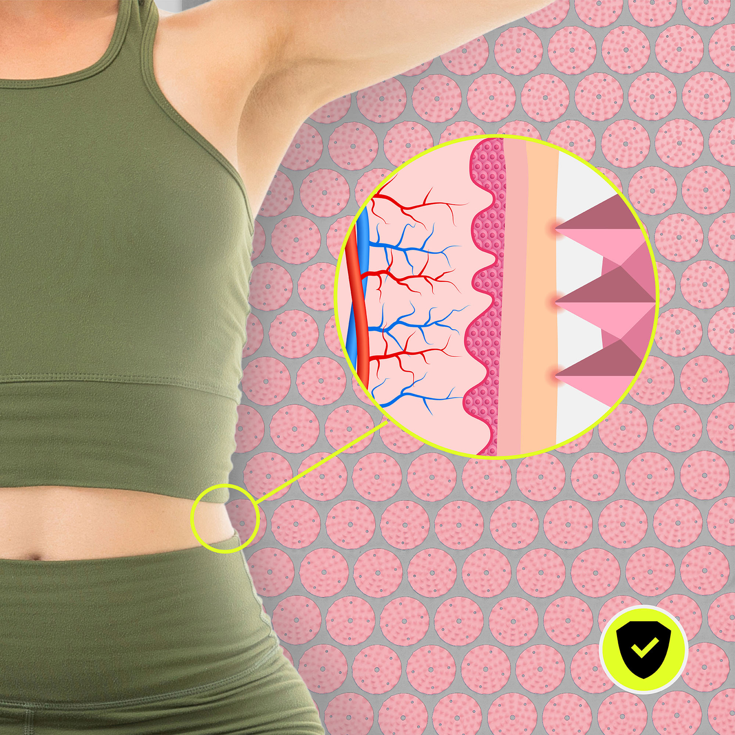 ECO akupressurmåtte i hør med kokosfibre og boghvedepude – 68 cm HyperMotion grå og pink