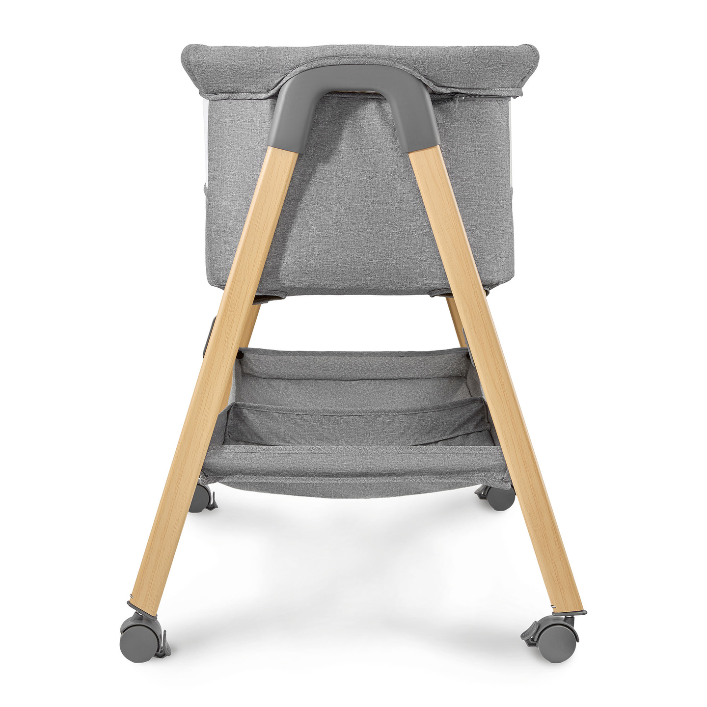 Babyseng, fritstående, rejseseng, vugge med madras - grå