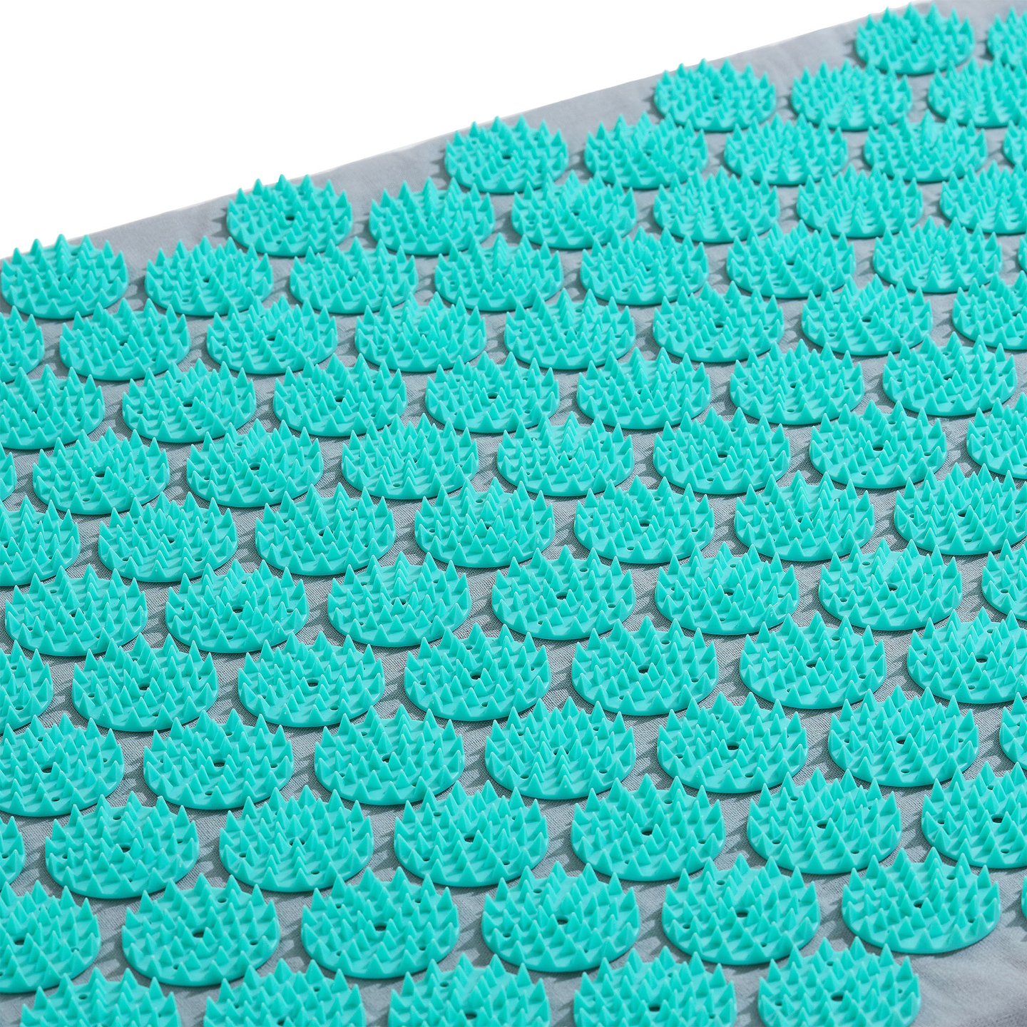 ECO akupressurmåtte i linned med kokosfibre og boghvedepude – 68 cm HyperMotion grå-mint