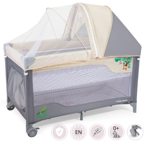 Rejseseng 0 - 36 m med puslebord + Moby-System HUXLEY kravlegård