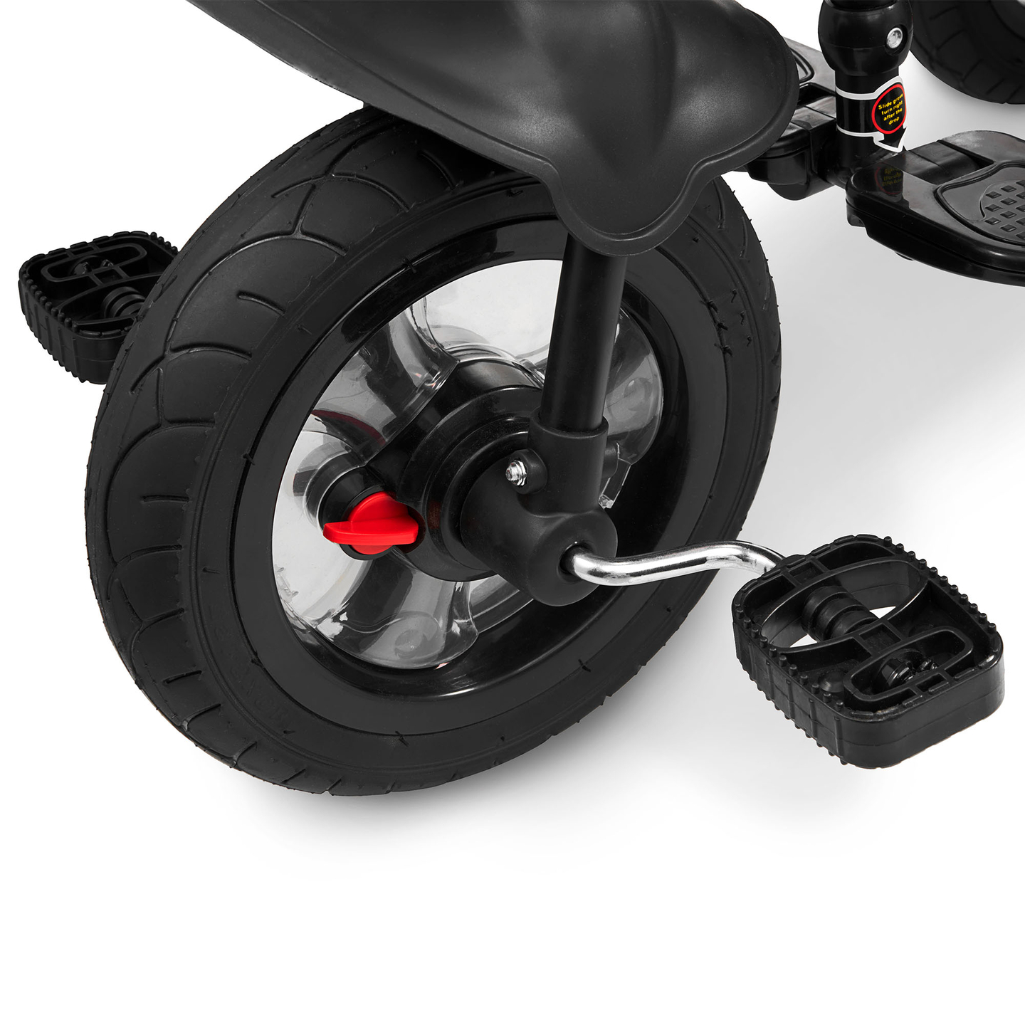 Trehjulet cykel til børn 1-4 år - TOBI FREY - lyserød farve - drejelig - pumpede hjul + skubber