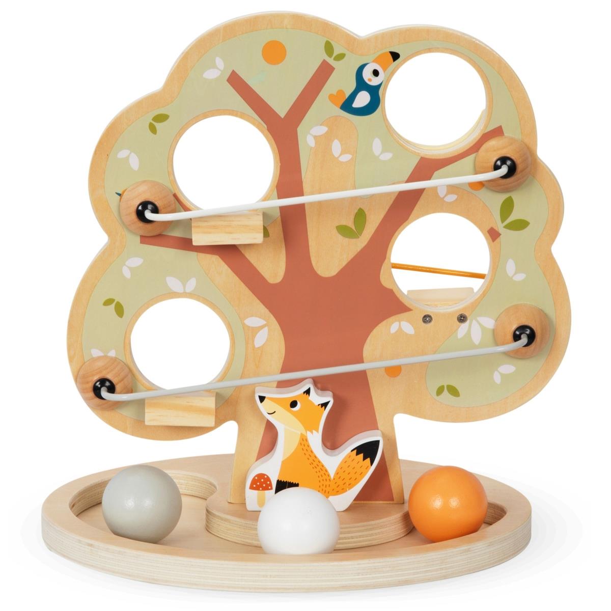 Rutsjebane med kugler i træ - Grønt træ