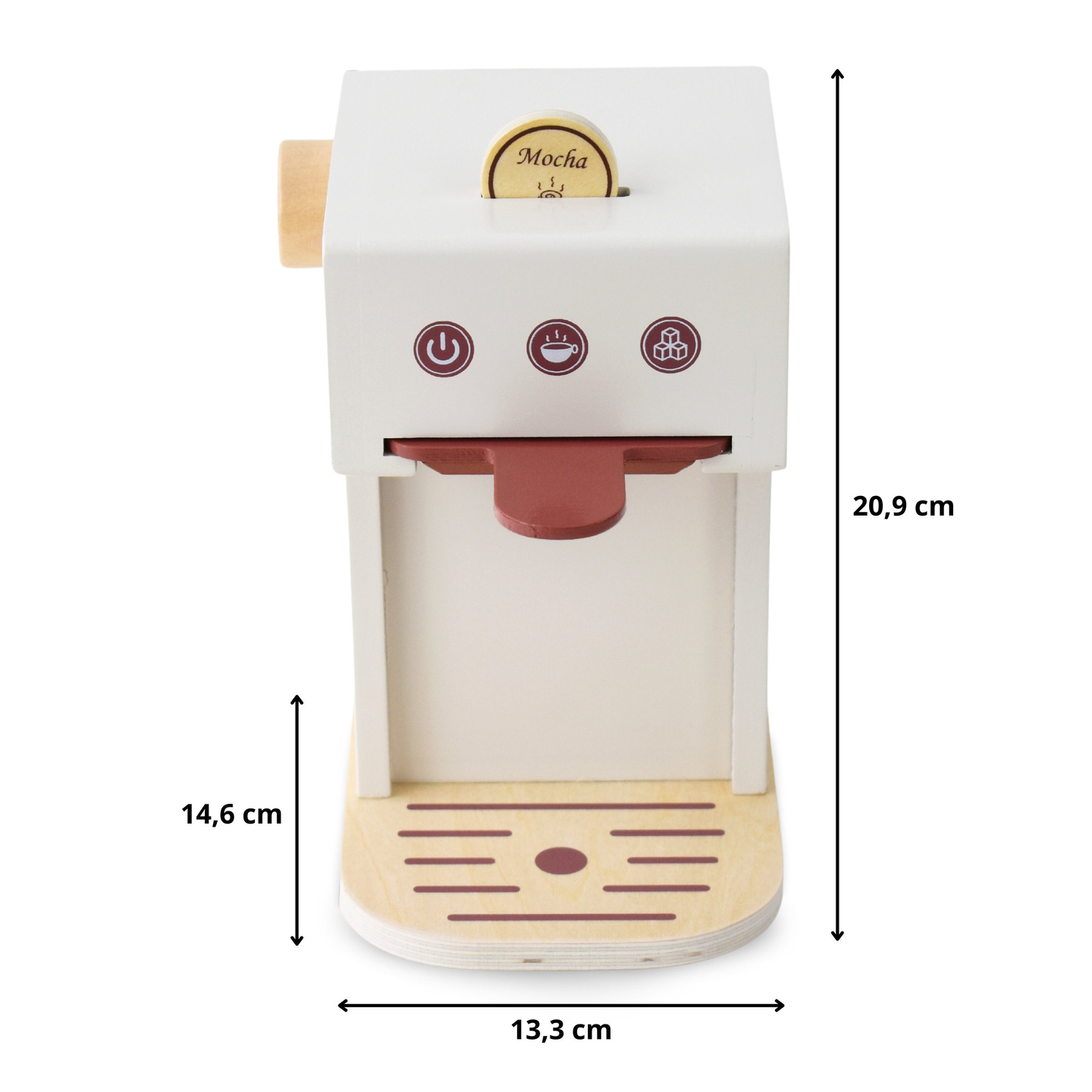 Kapselkaffemaskine i træ - kaffebar med tilbehør