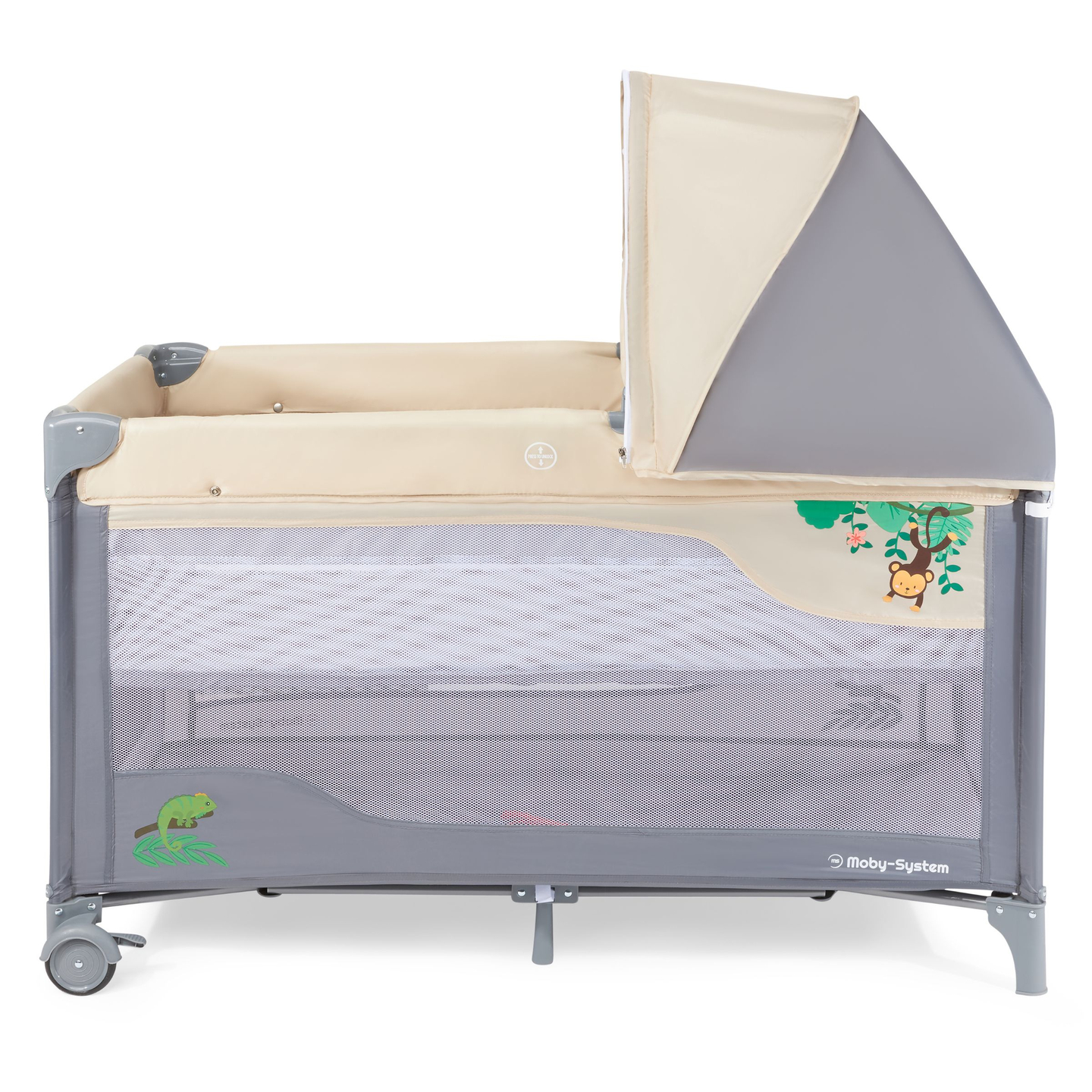 Rejseseng 0 - 36 m med puslebord + Moby-System HUXLEY kravlegård