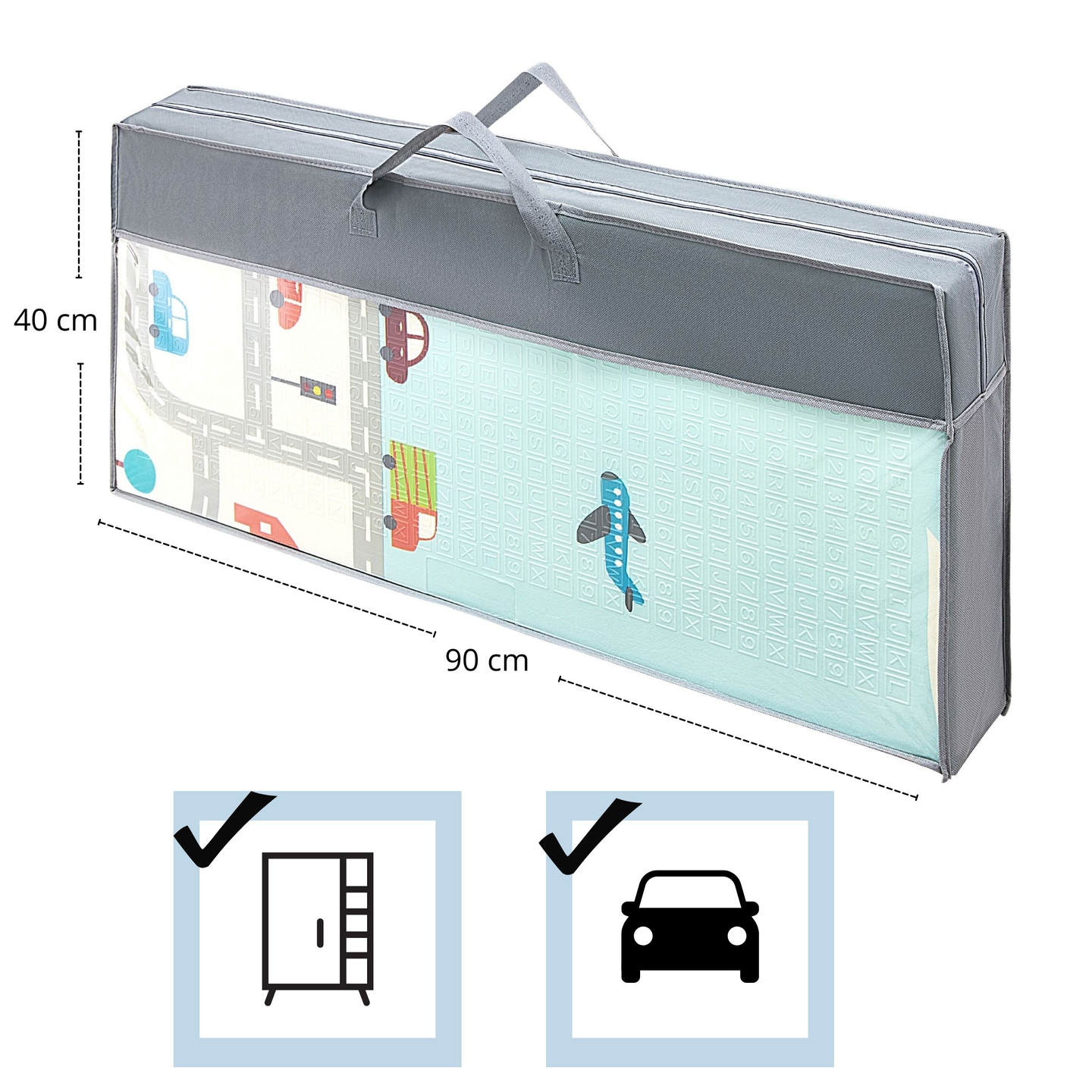 Dobbeltsidet skummåtte XXL - sammenfoldelig 1 CM (bjerg og vej)