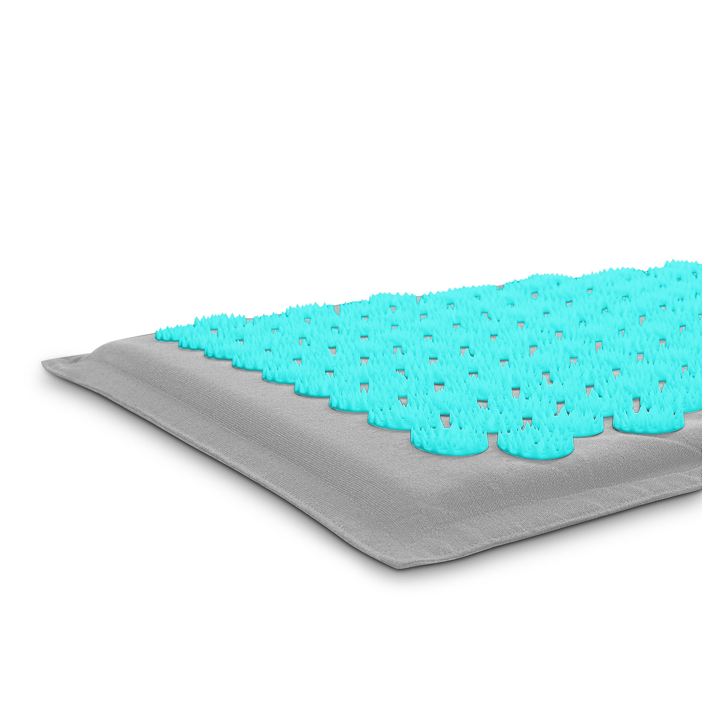 ECO akupressurmåtte i linned med kokosfibre og boghvedepude – 68 cm HyperMotion grå-mint