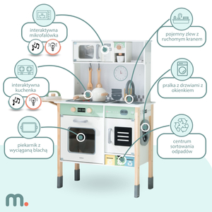 Interaktivt køkken med vaskemaskine, opvaskemaskine og kridttavle