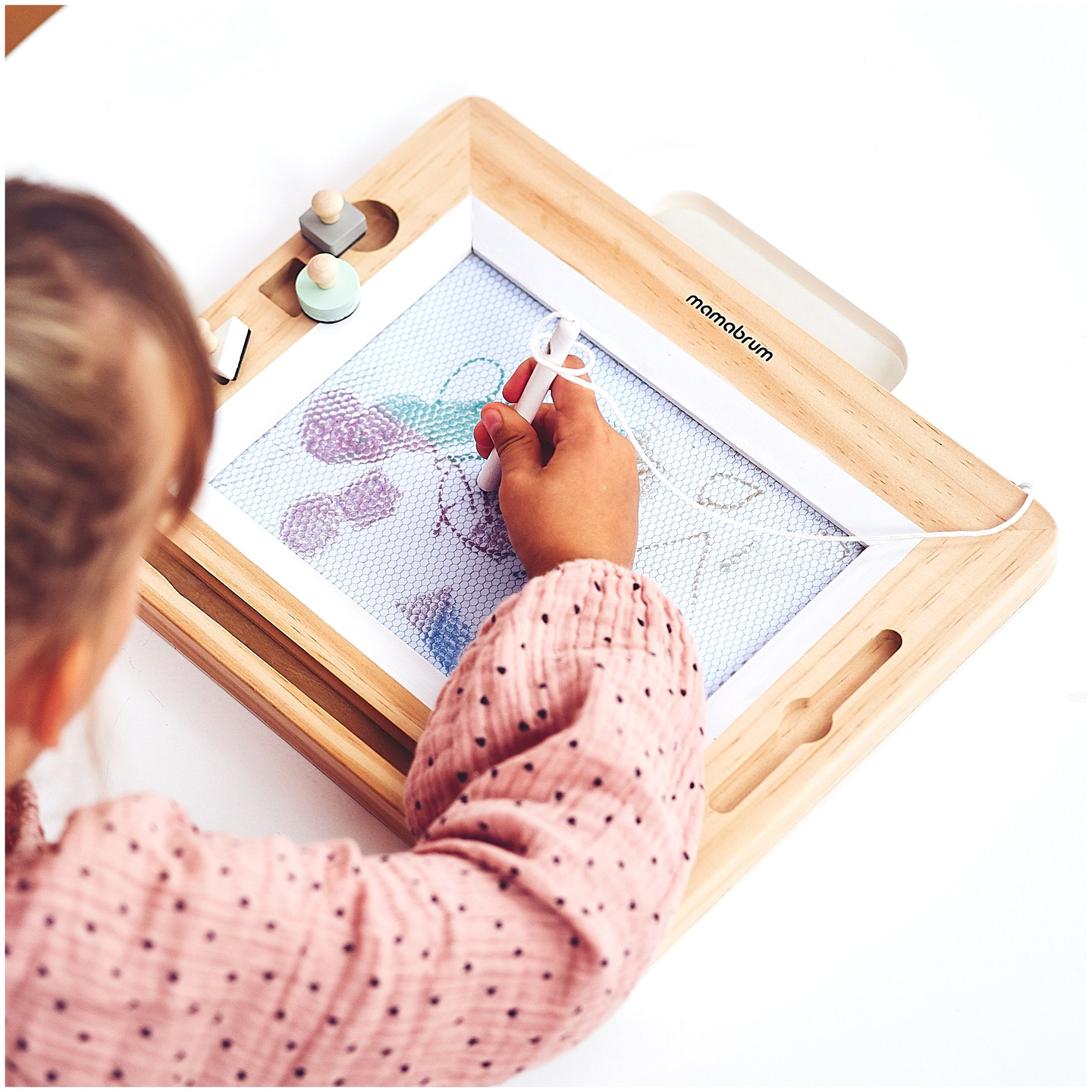 Fyldepen i træ med stempler - tegnebræt