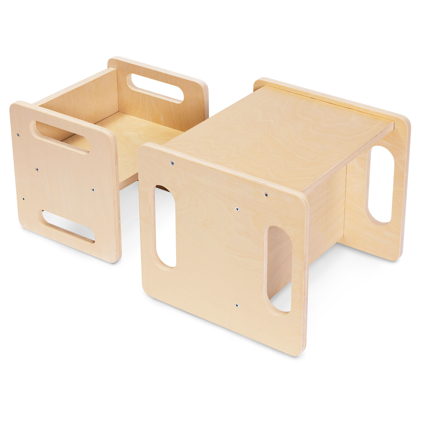 Træbord og stol med trædestensfunktion – et multifunktionelt Montessori-sæt til børn