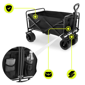 HyperMotion foldbar strandkørestol - sort, 120 kg