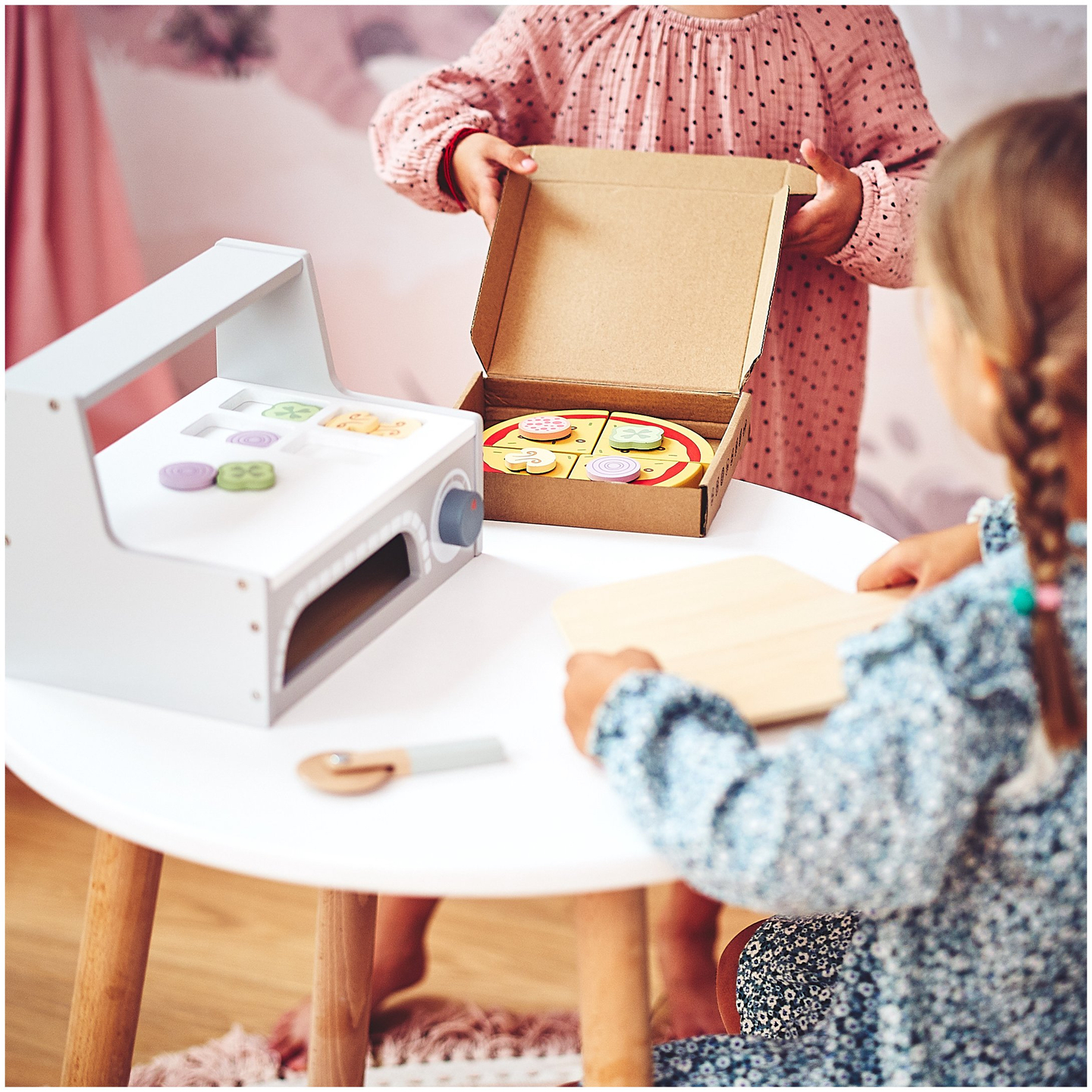 Pizzabagesæt i træ