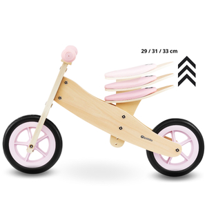 Trehjulet cykel og balancecykel i træ 2in1 - HyperMotion PERCY - pink