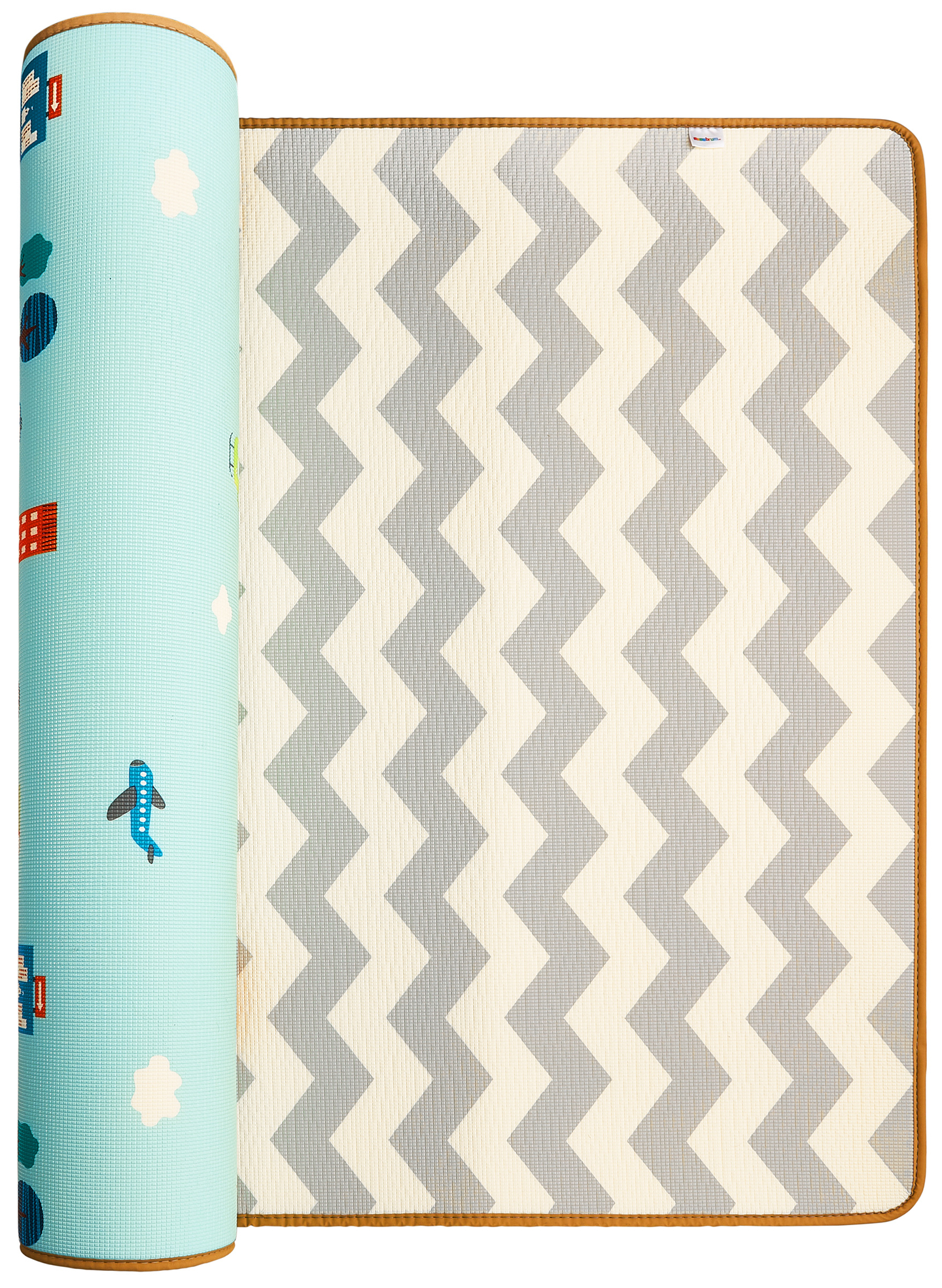 Dobbeltsidet skummåtte XXL - rulle 2 CM (vej og zigzags)