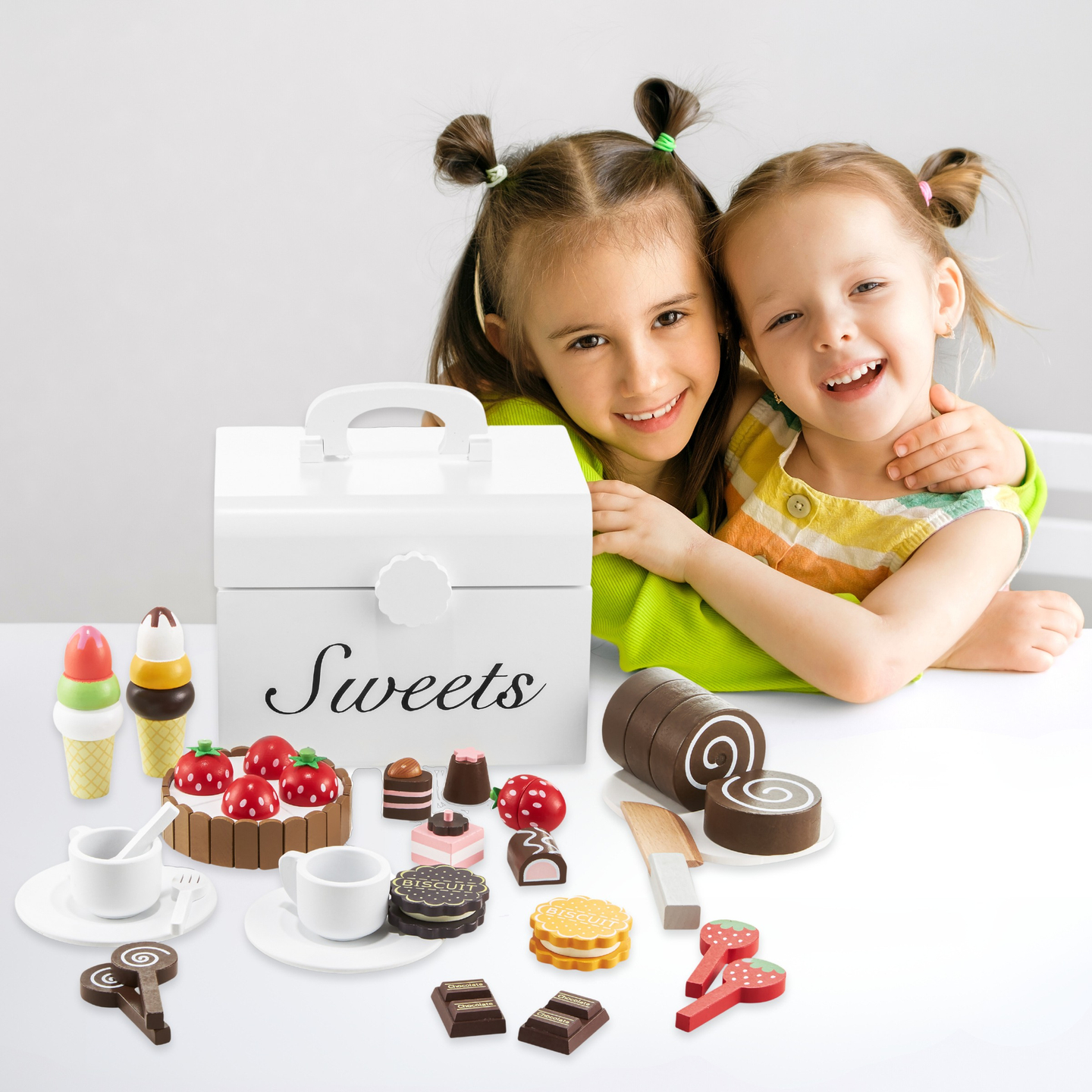 Trææske til udstikning af slik, slikbutik