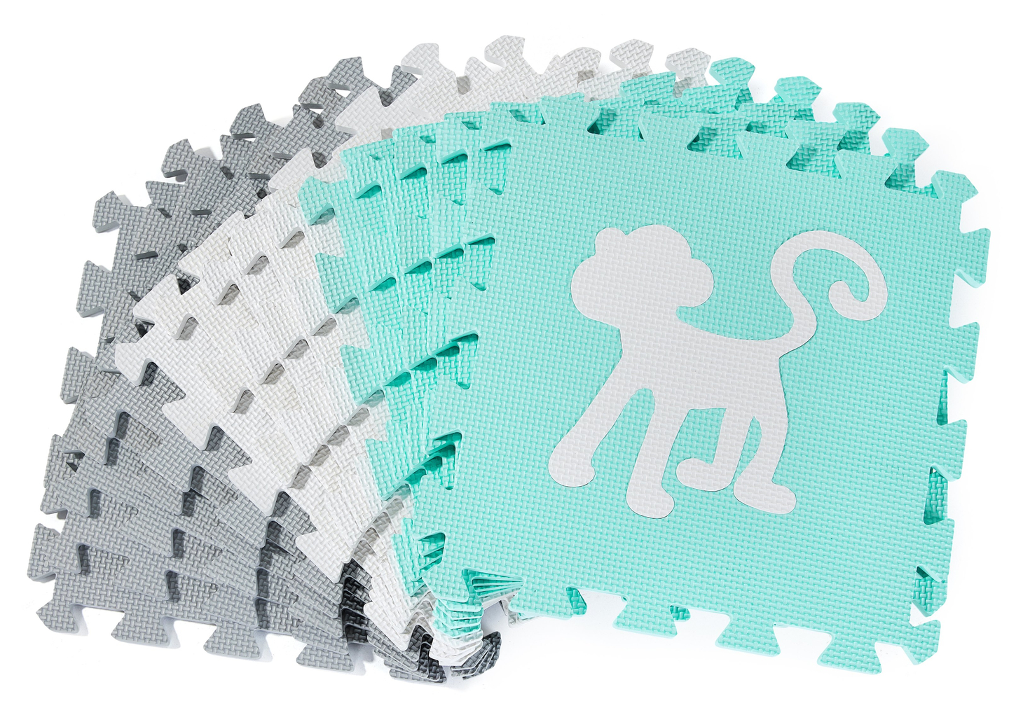 Skummåtte XL 150 x 150 x 1 cm med kant - EVA-skum - mint