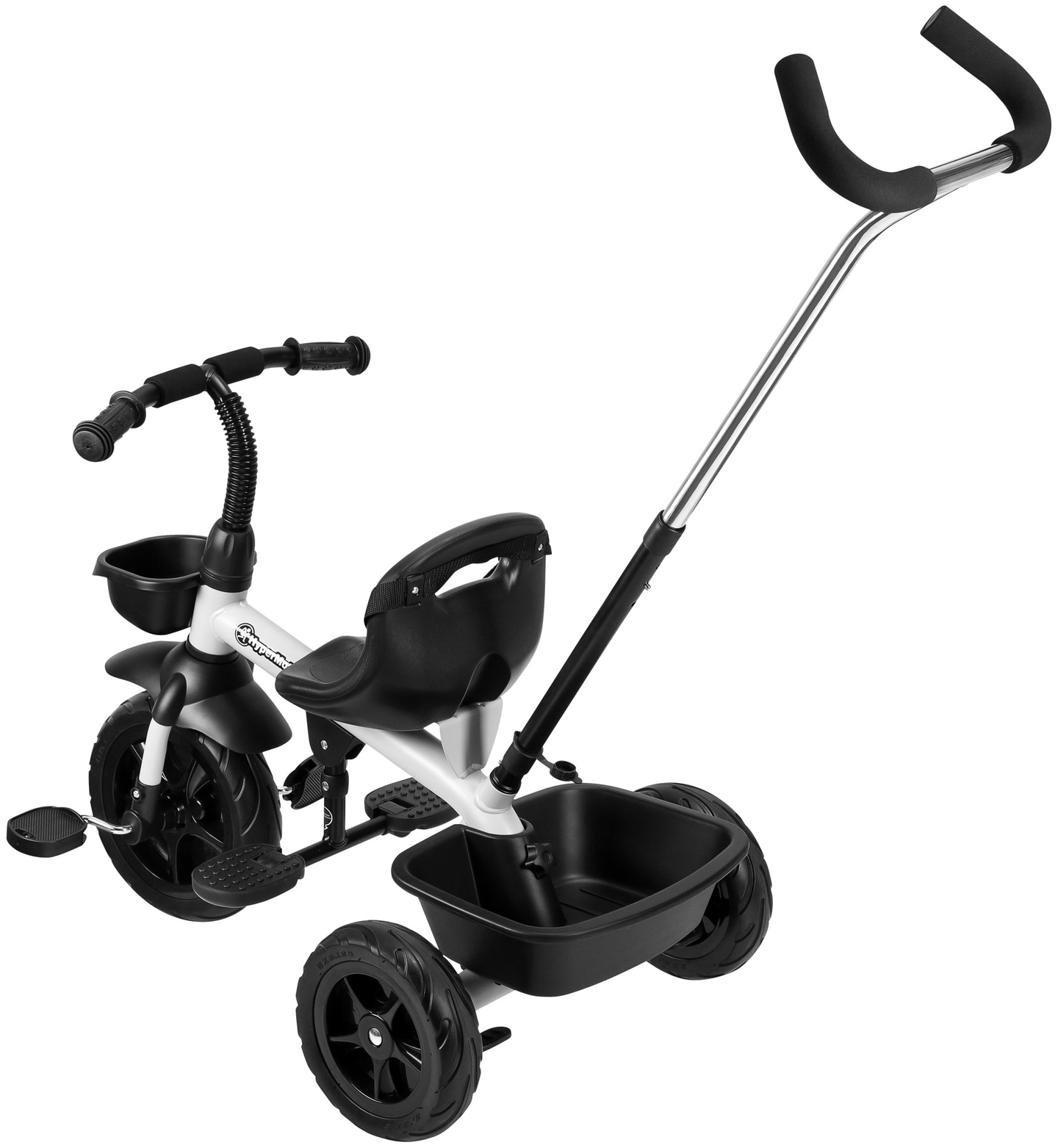 HyperMotion TOBI VECTOR trehjulet cykel - evigt oppustelige hjul + skubbebøjle. Farve: lysegrå.