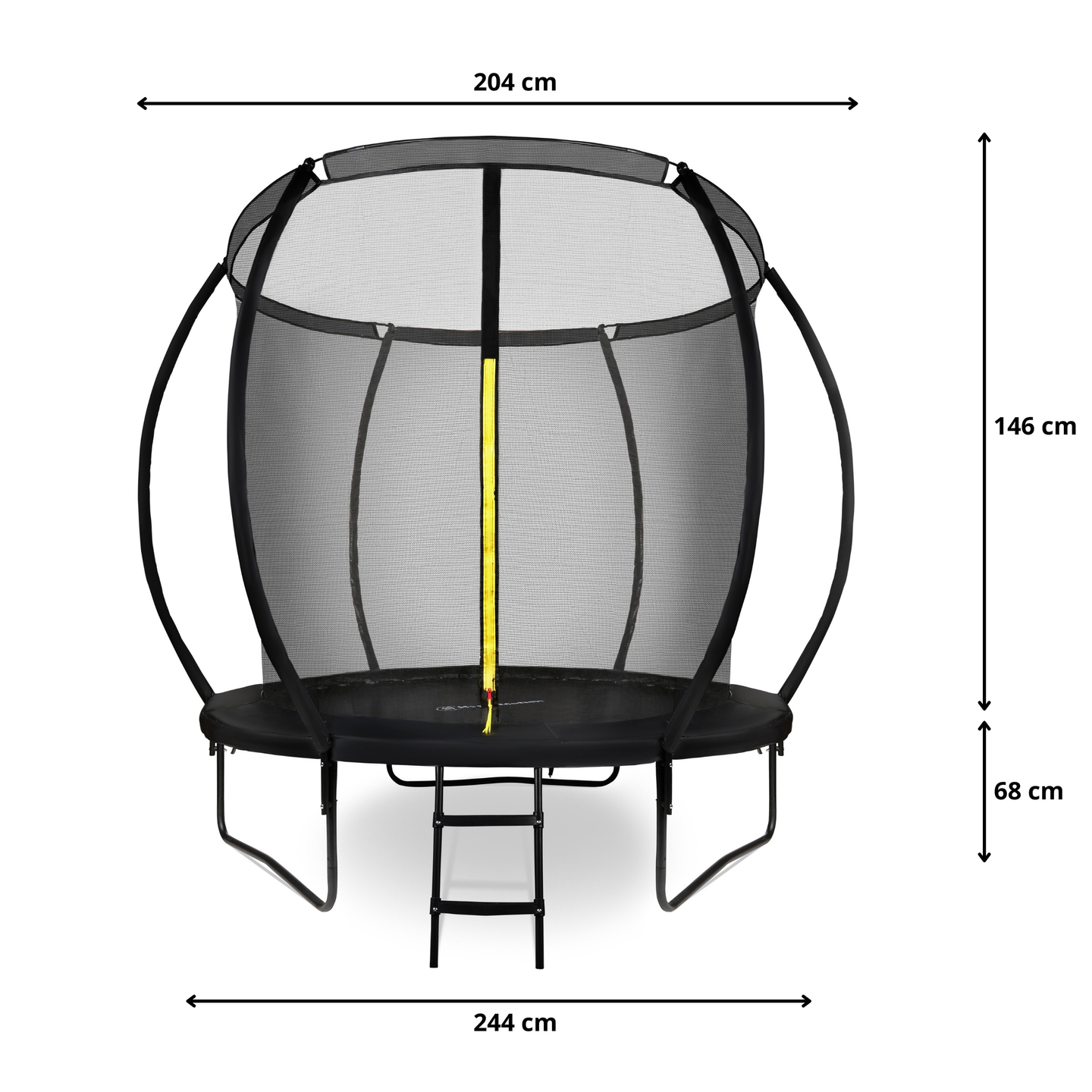 HyperMotion børnehavetrampolin - 244 cm 8FT - med stige og indvendigt net - til hjem og have