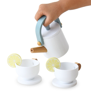 Stort tesæt i træ med bakke - 17 artikler