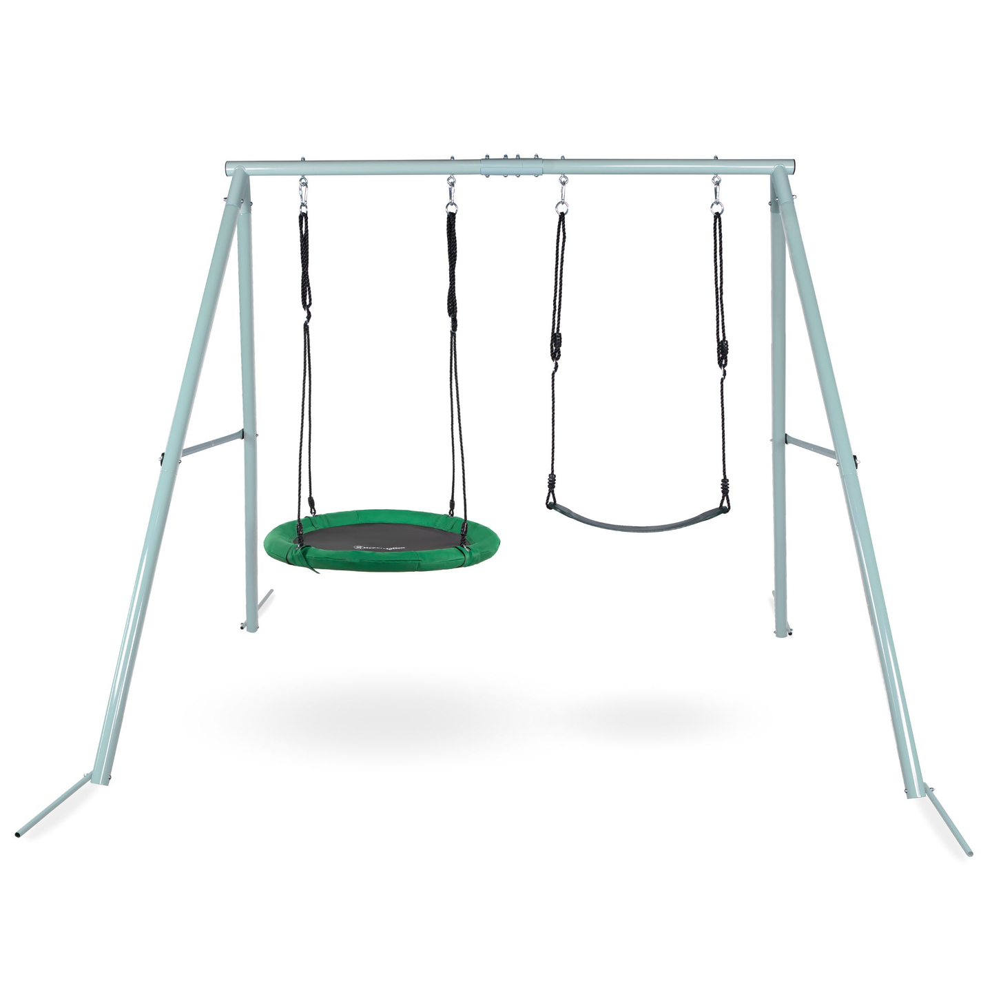 Dobbelt havegynge med stel og reb - sæde og storkerede