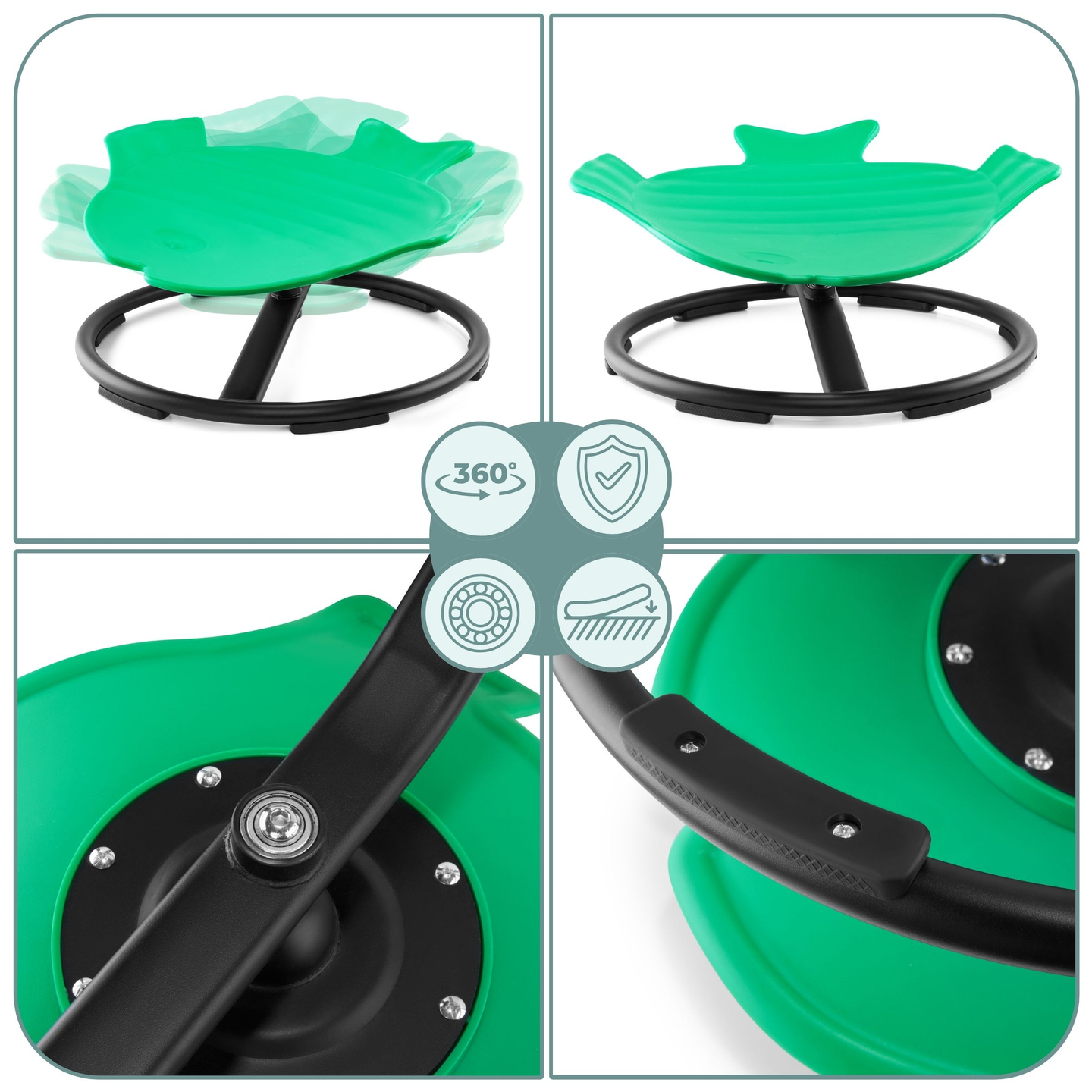 Mini børnekarrusel Fisk - farve grøn