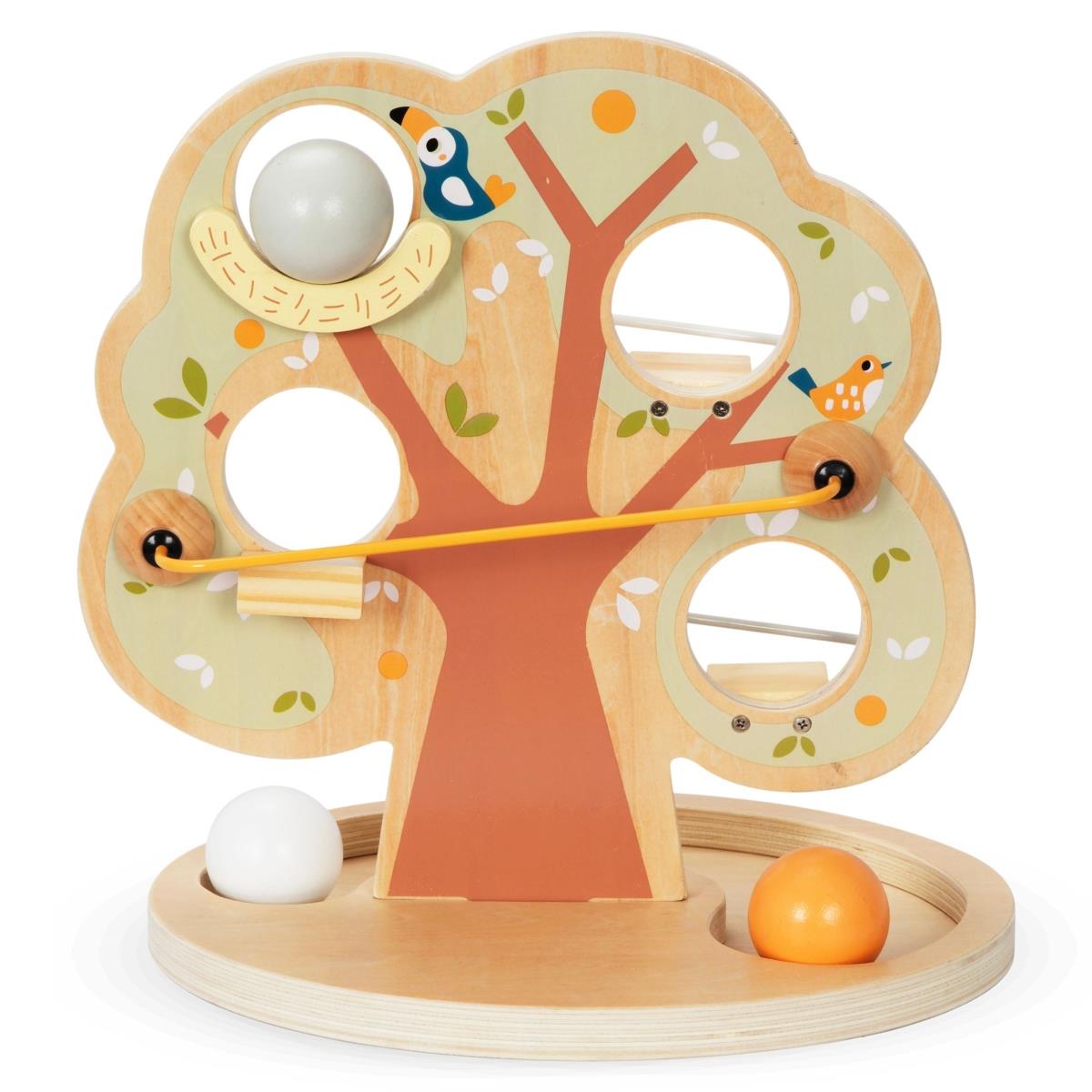 Rutsjebane med kugler i træ - Grønt træ