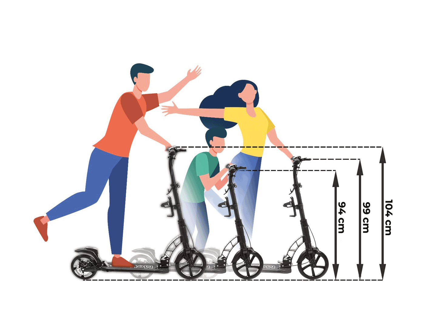 HyperMotion REGAMO scooter til voksne - sort