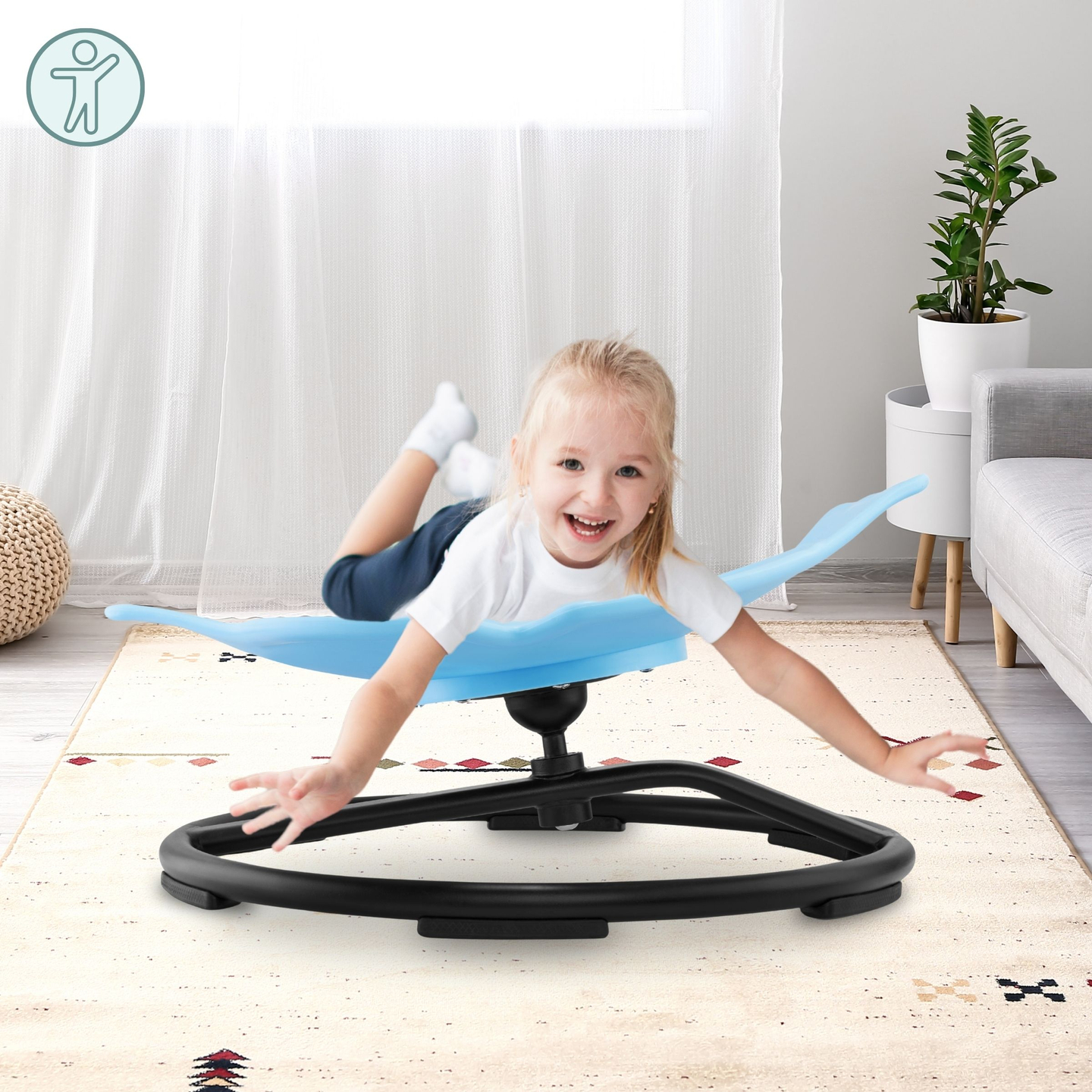 Mini-karrusel til børn Fisk - blå