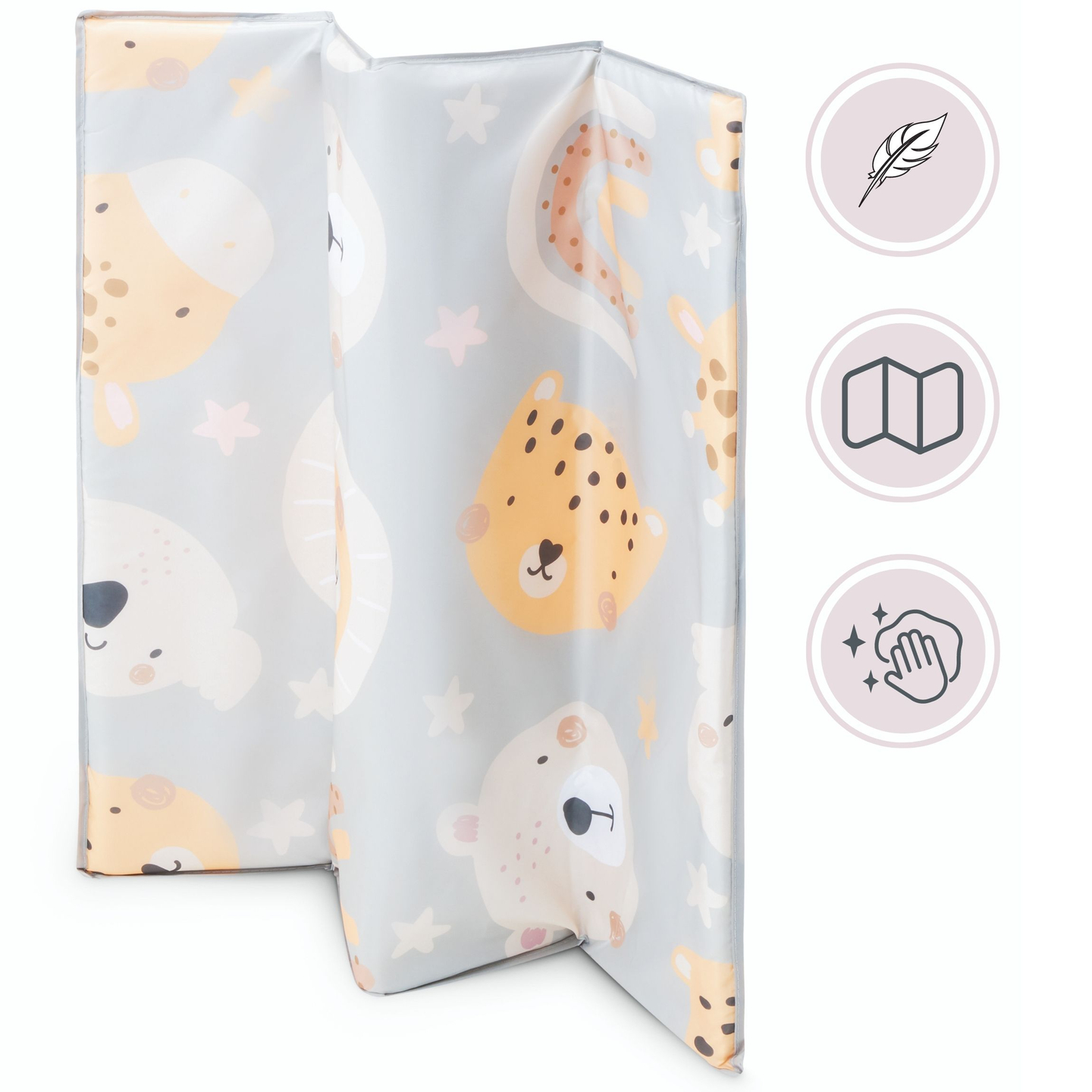 Sammenklappelig kravlegård, rejseseng til baby med madras og bæretaske - Teddy Bear