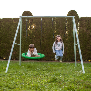 Dobbelt havegynge med stel og reb - sæde og storkerede