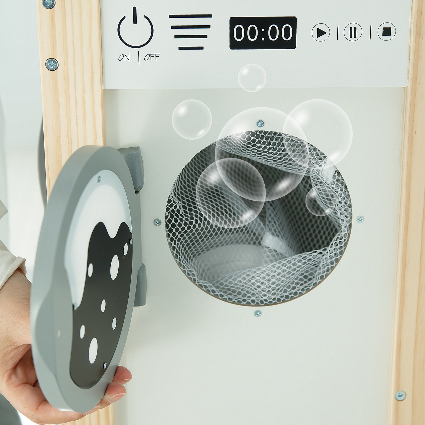 Interaktivt køkken med vaskemaskine, opvaskemaskine og kridttavle