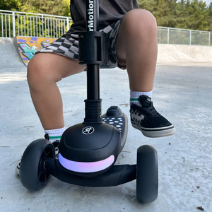 HyperMotion LUMI 3-i-1 balancescooter - oplyst platform og LED-hjul, sort farve